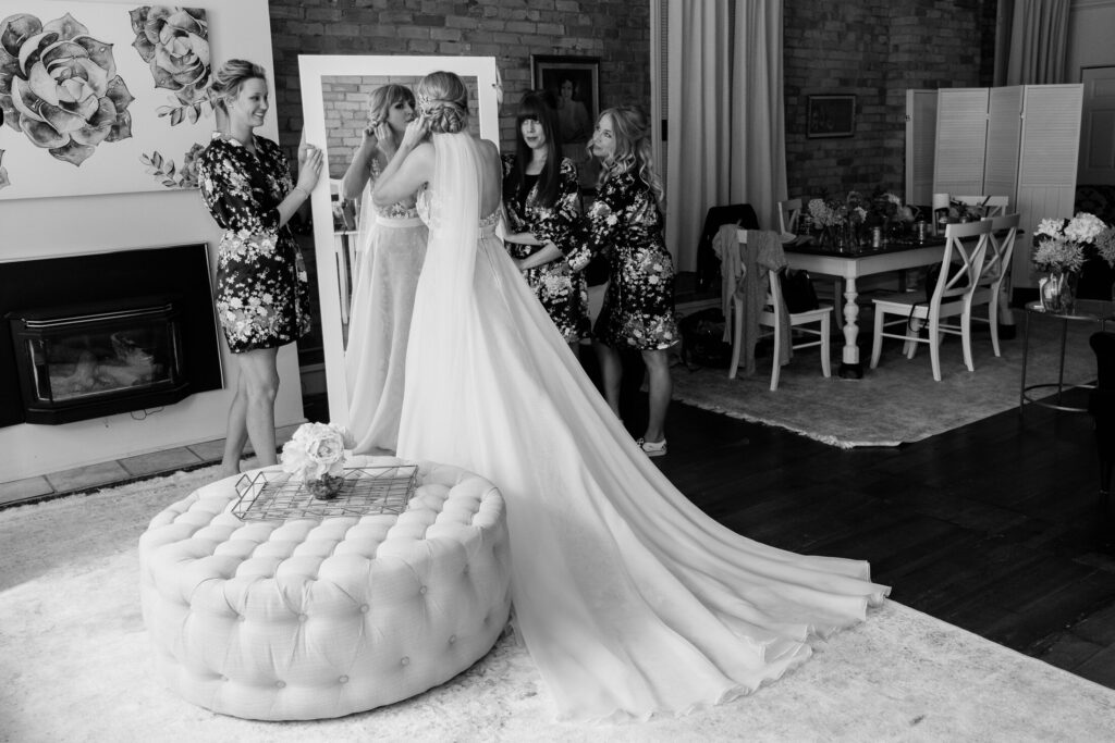 Bride getting ready  at Aster Cafe, River Room, St